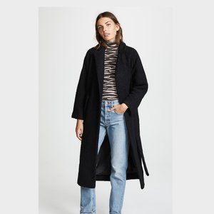 NWT Ganni  GANNI Fenn Belted Wool Blend Coat Size 34